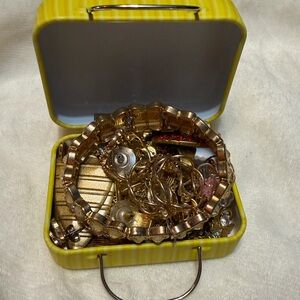 Gold Jewelry Collection in mini suitcase